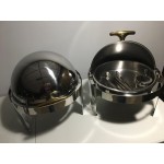 Acopa Supreme 6.5 Qt. Round Gold Accent Roll Top Chafer
