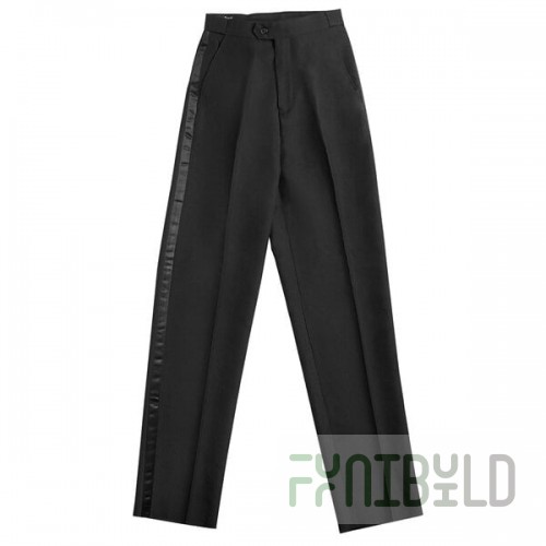 Henry Segal Men's Black Flat Front Comfort Waist Tuxedo Pants - 34