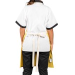 Uncommon Chef 3127 Egg Gold Customizable Poly-Cotton Avalanche Bib Apron with Natural Webbing and 3 Pockets - 34