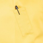 Uncommon Chef 3127 Egg Gold Customizable Poly-Cotton Avalanche Bib Apron with Natural Webbing and 3 Pockets - 34
