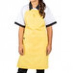 Uncommon Chef 3127 Egg Gold Customizable Poly-Cotton Avalanche Bib Apron with Natural Webbing and 3 Pockets - 34