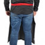 Uncommon Chef 3105 Pinstripe Customizable 100% Cotton Denim King Pin Bistro Apron with Red Webbing and 1 Pocket - 33