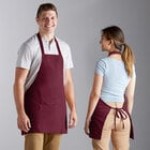Choice Gray Poly-Cotton Front of House Bib Apron with 3 Pockets - 25 Choice Gray Poly-Cotton Front of House Bib Apron with 3 Pockets - 25