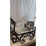 Stylesetter Homestead 2.5 Gallon Hammered Glass Beverage Dispenser with Black Metal Stand by Jay Companies