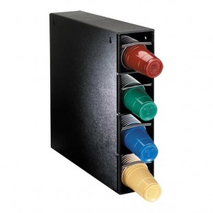 Dispense-Rite Black Polystyrene 4-Section Vertical Countertop / Surface Mount Cup Dispenser Cabinet PL-CT-4BT