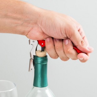 Franmara 5400-20 Duo-Lever Customizable Waiter's Corkscrew with Red Enamel Handle