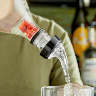 Choice 1 oz. 3-Ball Measured Liquor Pourer with Collar - 12/Pack Choice 1 oz. 3-Ball Measured Liquor Pourer with Collar - 12/Pack