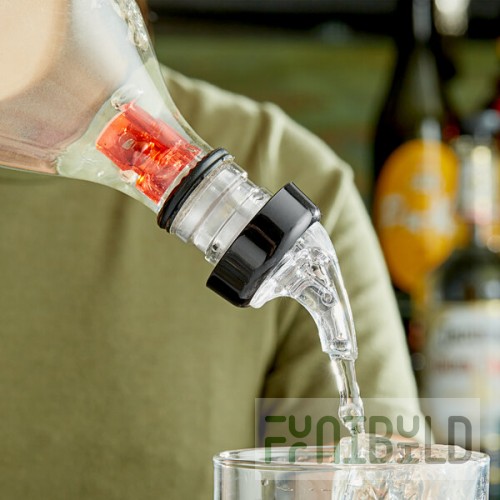 Choice 1 oz. 3-Ball Measured Liquor Pourer with Collar - 12/Pack