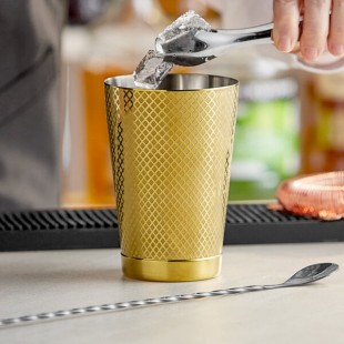Barfly® 18 oz. Gold Half Size Diamond Lattice Cocktail Shaker M37198GD