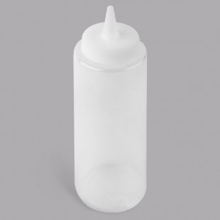 TableCraft 108C 8 oz. Clear Cone Tip Squeeze Bottle with 38 mm Opening - 12/Pack
