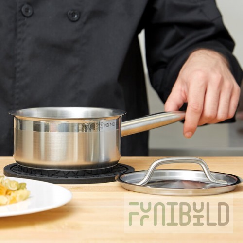 Vollrath 3800 Optio 1 Qt. Stainless Steel Sauce Pan / Butter Warmer with Aluminum-Clad Bottom and Cover
