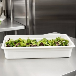 Cambro 14CW148 Camwear® Full Size White Polycarbonate Food Pan - 4 Cambro 14CW148 Camwear® Full Size White Polycarbonate Food Pan - 4