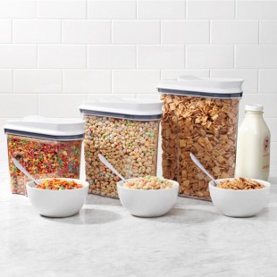 OXO Good Grips 3.4 Qt. Clear Rectangular SAN Plastic Food Storage Container with White POP Lid