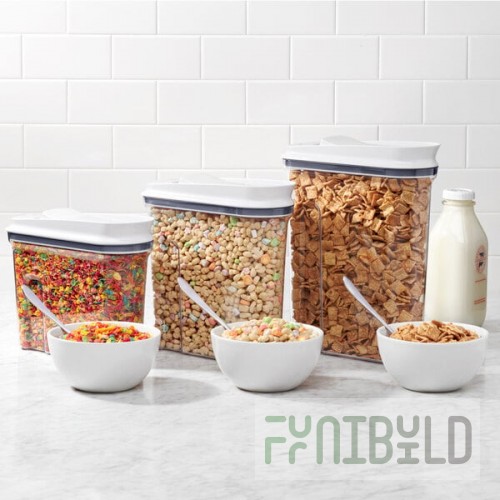 OXO Good Grips 3.4 Qt. Clear Rectangular SAN Plastic Food Storage Container with White POP Lid