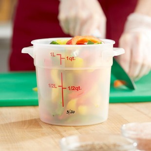 Choice 1 Qt. Translucent Round Polypropylene Food Storage Container Choice 1 Qt. Translucent Round Polypropylene Food Storage Container