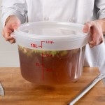 Choice 12, 18, and 22 Qt. Translucent Round Polypropylene Food Storage Container Lid Choice 12, 18, and 22 Qt. Translucent Round Polypropylene Food Storage Container Lid