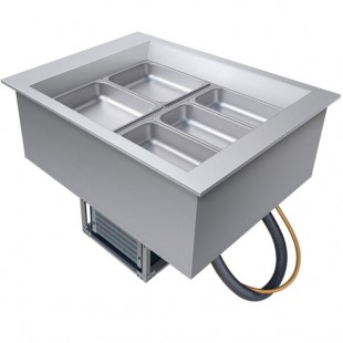 Hatco CWBP-2 Two Pan Slanted Drop-In Refrigerated Cold Food Well with Drain - 120V Hatco CWBP-2 Two Pan Slanted Drop-In Refrigerated Cold Food Well with Drain - 120V