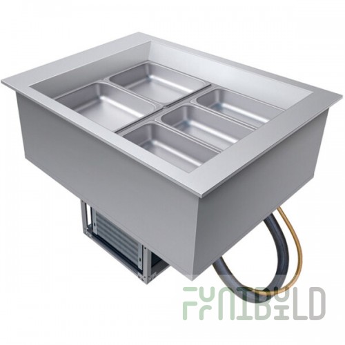 Hatco CWBP-2 Two Pan Slanted Drop-In Refrigerated Cold Food Well with Drain - 120V