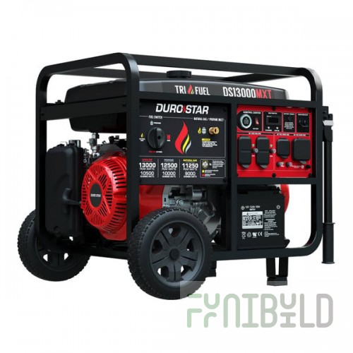 DuroStar 500 CC Tri Fuel Portable Generator with CO Alert DS13000MXT - 13,000/10,500W, 120/240V