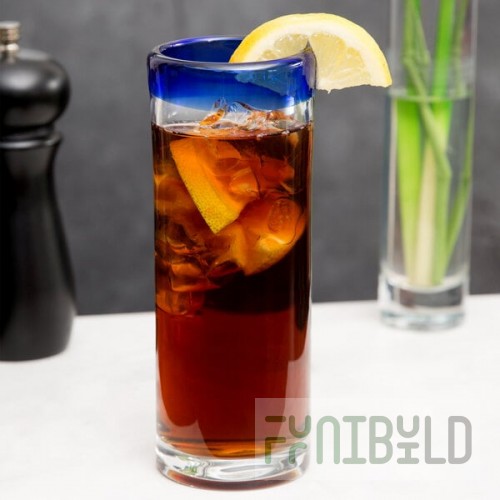 Libbey 92304 Aruba 16 oz. Customizable Zombie Glass with Cobalt Blue Rim - 12/Case