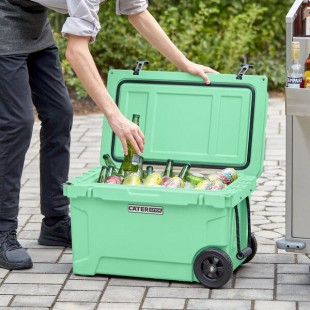 CaterGator CG45SFW Seafoam 45 Qt. Mobile Rotomolded Outdoor Cooler / Ice Chest CaterGator CG45SFW Seafoam 45 Qt. Mobile Rotomolded Outdoor Cooler / Ice Chest
