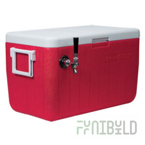 Micro Matic CB481R Red 1 Faucet 48 Qt. Insulated Jockey Box with 100 ft. Coil