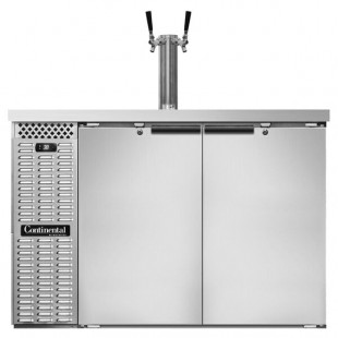 Continental Refrigerator KC50S-N-SS Double Tap Kegerator Beer Dispenser, Shallow Depth - Stainless Steel, (2) 1/2 Keg Capacity Continental Refrigerator KC50S-N-SS Double Tap Kegerator Beer Dispenser, Shallow Depth - Stainless Steel, (2) 1/2 Keg Capacity
