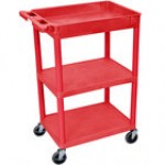 Luxor STC122-G Gray Three Shelf Utility Cart