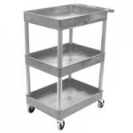 Luxor STC122-G Gray Three Shelf Utility Cart