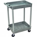 Luxor STC122-G Gray Three Shelf Utility Cart
