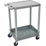Luxor STC122-G Gray Three Shelf Utility Cart