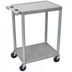 Luxor STC122-G Gray Three Shelf Utility Cart