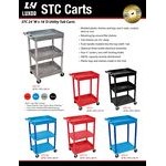 Luxor STC122-G Gray Three Shelf Utility Cart