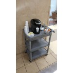 Luxor STC122-G Gray Three Shelf Utility Cart