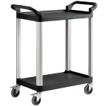 Choice Black Utility / Bussing Cart with Two Shelves - 32 Choice Black Utility / Bussing Cart with Two Shelves - 32