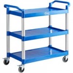 Choice Black Utility / Bussing Cart with Two Shelves - 32 Choice Black Utility / Bussing Cart with Two Shelves - 32