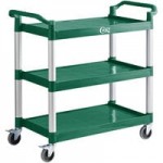 Choice Black Utility / Bussing Cart with Two Shelves - 32 Choice Black Utility / Bussing Cart with Two Shelves - 32