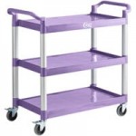 Choice Black Utility / Bussing Cart with Two Shelves - 32 Choice Black Utility / Bussing Cart with Two Shelves - 32
