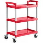 Choice Black Utility / Bussing Cart with Two Shelves - 32 Choice Black Utility / Bussing Cart with Two Shelves - 32