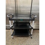 Choice Black Utility / Bussing Cart with Two Shelves - 32 Choice Black Utility / Bussing Cart with Two Shelves - 32
