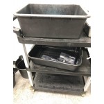 Choice Black Utility / Bussing Cart with Two Shelves - 32 Choice Black Utility / Bussing Cart with Two Shelves - 32
