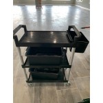 Choice Black Utility / Bussing Cart with Two Shelves - 32 Choice Black Utility / Bussing Cart with Two Shelves - 32