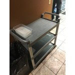 Choice Black Utility / Bussing Cart with Two Shelves - 32 Choice Black Utility / Bussing Cart with Two Shelves - 32