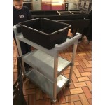 Choice Black Utility / Bussing Cart with Two Shelves - 32 Choice Black Utility / Bussing Cart with Two Shelves - 32