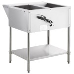 Avantco STE-2S Two Pan Open Well Electric Steam Table with Undershelf - 120V, 1000W