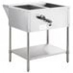 Avantco STE-2S Two Pan Open Well Electric Steam Table with Undershelf - 120V, 1000W