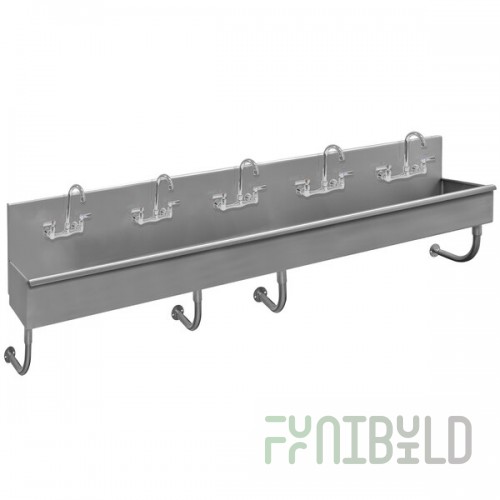 Advance Tabco 19-18-100-F 16-Gauge Stainless Steel Multi-Station Hand Sink with 8