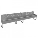 Advance Tabco 19-18-100-F 16-Gauge Stainless Steel Multi-Station Hand Sink with 8 Advance Tabco 19-18-100-F 16-Gauge Stainless Steel Multi-Station Hand Sink with 8