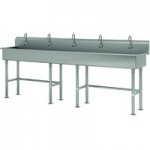 Advance Tabco 19-18-100-F 16-Gauge Stainless Steel Multi-Station Hand Sink with 8 Advance Tabco 19-18-100-F 16-Gauge Stainless Steel Multi-Station Hand Sink with 8