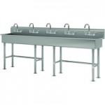 Advance Tabco 19-18-100-F 16-Gauge Stainless Steel Multi-Station Hand Sink with 8 Advance Tabco 19-18-100-F 16-Gauge Stainless Steel Multi-Station Hand Sink with 8